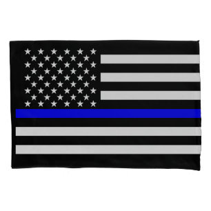 USA Flag Thin Blue Line Symbolic Memorial über ein Kissenbezug