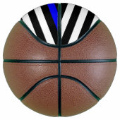 USA Flag Thin Blue Line Symbolisches Memorial auf Basketball (Rechts)