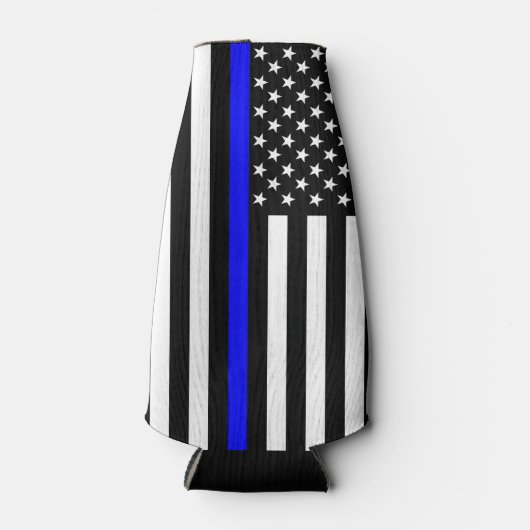 USA Flag Thin Blue Line Symbolisches Memorial auf  Flaschenkühler (Vorderseite)