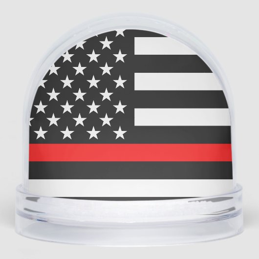 USA Flag Thin Red Line Symbolic Memorial on a Schneekugeln (Vorderseite)