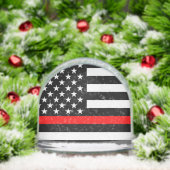 USA Flag Thin Red Line Symbolic Memorial on a Schneekugeln (Weihnachten)