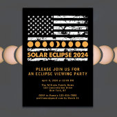 USA Flag Total Solar Eclipse 4/8/24 Viewing Party Einladung