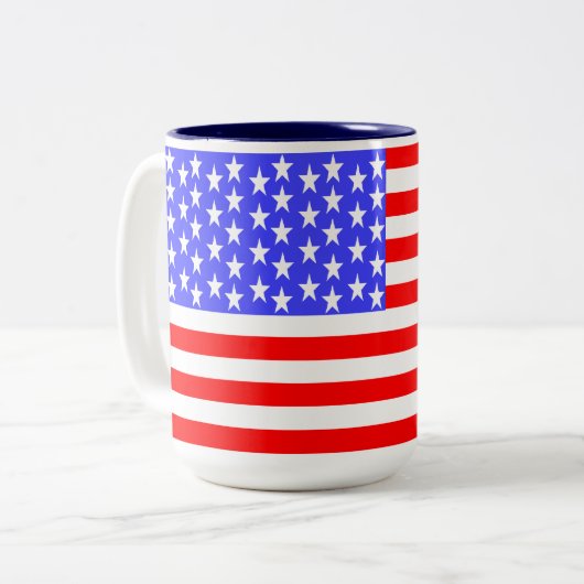 USA Flag Totally Printed Zweifarbige Tasse (Vorderseite Links)