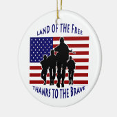 USA Flag und Soldaten Silhouette Ornament (Links)