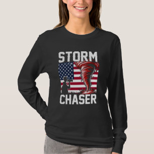 USA Flag United Staaten Tornado Chaser Meteorologi T-Shirt