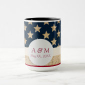 USA Flag US Flagge Monogramm Tasse (Zentrum)