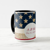 USA Flag US Flagge Monogramm Tasse (Vorderseite Links)