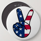 USA Flag V Zeichen Button (Vorne & Hinten)