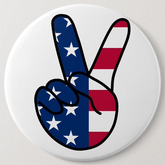 USA Flag V Zeichen Button (Vorderseite)