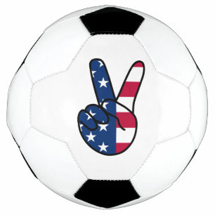 USA Flag V Zeichen Fußball