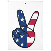 USA Flag V Zeichen Klemmbrett (Rückseite)