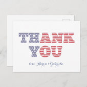 USA Flag Vielen Dank für Dusche oder Geburtstag Postkarte (Vorne/Hinten)