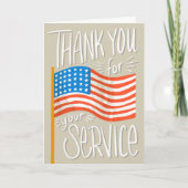 USA Flag Vielen Dank für Ihren Service Dankeskarte (Vorderseite)