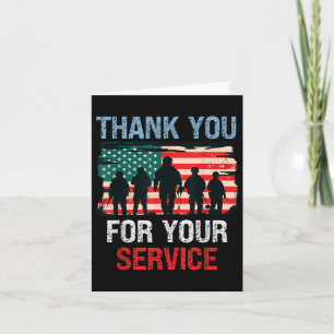 Usa Flag Vielen Dank für Ihren Service - Memorial Karte