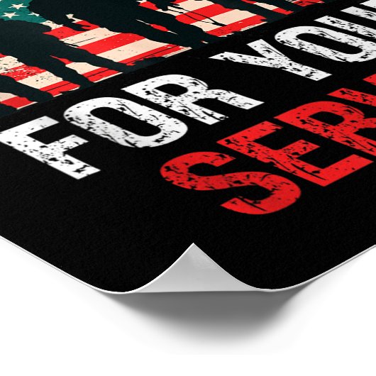 Usa Flag Vielen Dank für Ihren Service - Memorial Poster (Ecke)