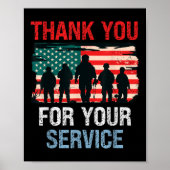 Usa Flag Vielen Dank für Ihren Service - Memorial Poster (Vorne)