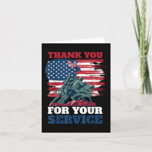 Usa Flag Vielen Dank für Ihren Service - Veteranen Karte