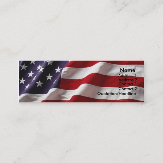 USA Flag Visitenkarte #1 (Vorderseite)
