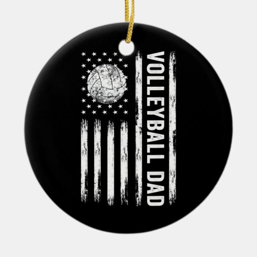 USA Flag Volleyball Vater Volleyball Game Day Vibe Keramik Ornament (Vorne)