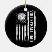 USA Flag Volleyball Vater Volleyball Game Day Vibe Keramik Ornament (Hinten)