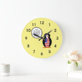 USA Flag Vortrag Frau Penguin Große Wanduhr (Zuhause)