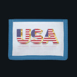 USA Flag Wallet - Patriotic Tri-fold Geldbeutel<br><div class="desc">USA Flag Wallets - USA - Flag - Patriotic - Unabhängigkeitstag - 4. Juli - Anpassbar - Wählen / Fügen Sie Ihren einzigartigen Text / Farbe / Bild - Make Your Special Gift - Neu vergrössern und verschieben oder entfernen und hinzufügen / Bild mit Anpassungs-Tool. Sie können Designs auch auf...</div>