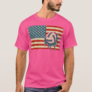 Usa Flag Wassersport Volleyball und Pool Vo T-Shirt