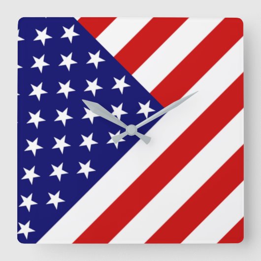 USA Flag Wccn Quadratische Wanduhr (Vorderseite)