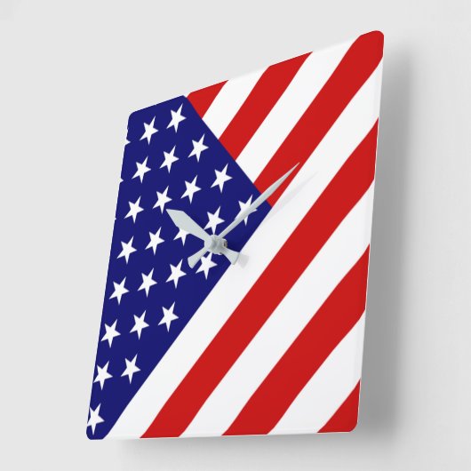USA Flag Wccn Quadratische Wanduhr (Winkel)