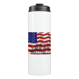 USA Flag-We Serve-Painting_ Thermosbecher