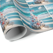 USA Flag Weihnachtsbaum Geschenkpapier (Rolleneckpunkt)