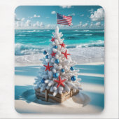 USA Flag Weihnachtsbaum Mousepad (Vorne)