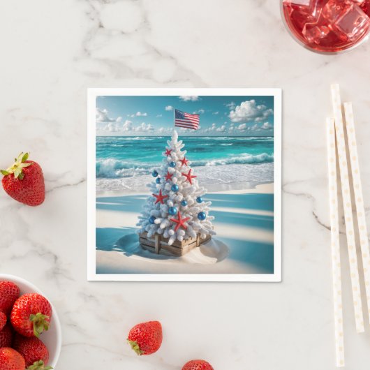 USA Flag Weihnachtsbaum Serviette (Beispiel)