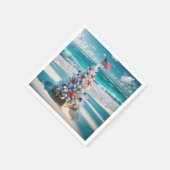 USA Flag Weihnachtsbaum Serviette (Ecke)