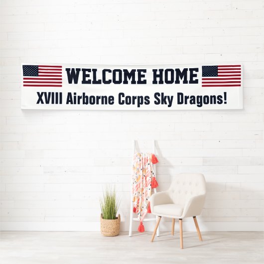 USA Flag Welcome Zuhause Custom Banner (Insitu)
