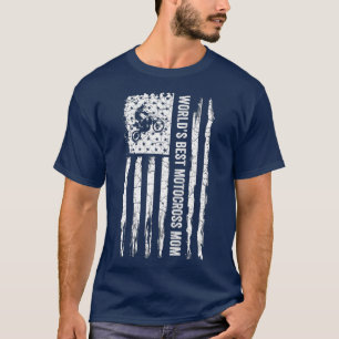 USA Flag Welten Bestes Motocross Dirt Bike Mama T- T-Shirt