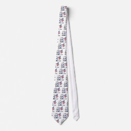 USA Flag Westie Terrier Neck Tie Krawatte