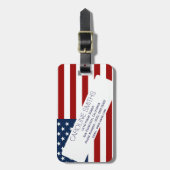 USA flag with address-label Gepäckanhänger (Vorderseite vertikal)