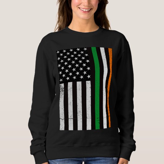 USA Flag With Irish Flag  St Patricks Day Sweatshirt (Vorderseite)