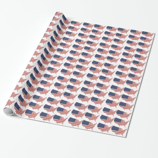 USA Flag Wrapping Paper Geschenkpapier (Ungerollt)