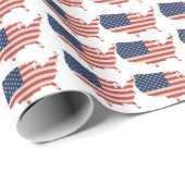 USA Flag Wrapping Paper Geschenkpapier (Rolleneckpunkt)