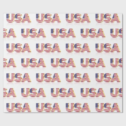 USA Flag Wrapping Paper Patriotic Geschenkpapier (Flach)