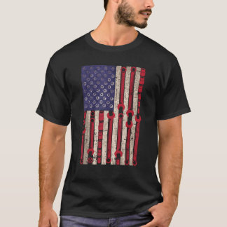 USA Flag Wrench Tools 4. Juli Patriotic Mechan T-Shirt
