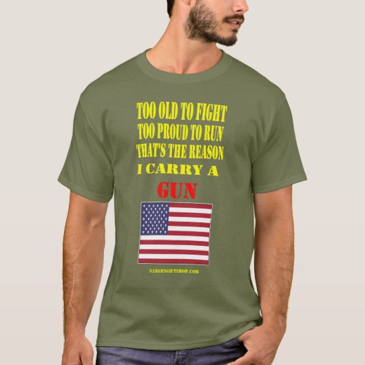 USA FLAG, ZU ALT ZUM KAMPF, ZU STOLZ ZU LAUFEN T-Shirt (Vorderseite)