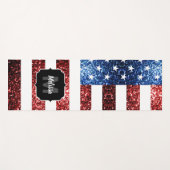 USA Flagblue Glitzern Glitzern Monogram Yogamatte (Vorderseite (Horizontal))