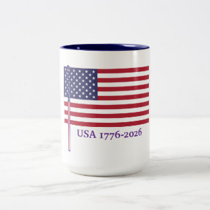 USA-Flagge 1776-2026 Jubiläum Zweifarbige Tasse