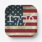 USA-Flagge 1776 Party Pappteller (Vorderseite)