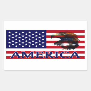 USA-Flagge 2 Rechteckiger Aufkleber