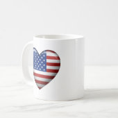 USA-Flagge | 3D-Herzsymbol Kaffeetasse (Vorderseite Links)