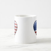 USA-Flagge | 3D-Herzsymbol Kaffeetasse (Mittel)